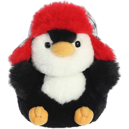 Aurora Round Rolly Pet Porter Penguin Stuffed Animal - Adorable Companions - On-The-Go Fun - Black 5.5 Inches