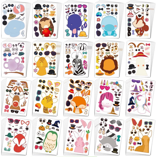 "Make Your Own Animal" Animal Stickers Kids Stickers Make Your Own Animal 100 Educational Stickers 20 Animal Designs Unique Stickers Perfect as a Reward or Gift for Kids