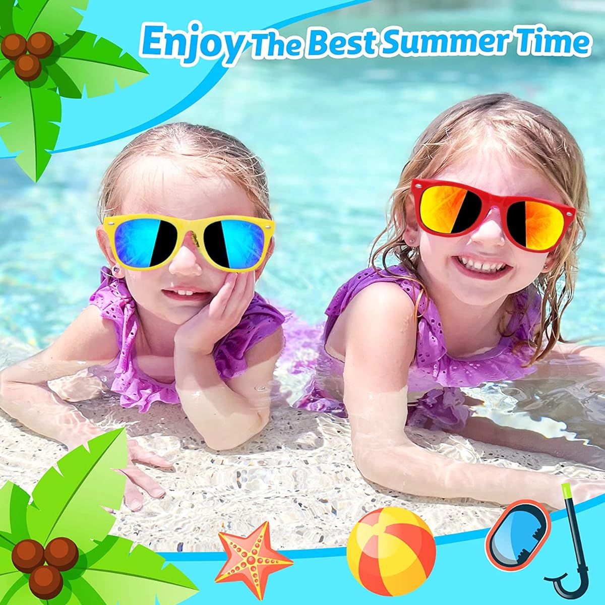 Sunglasses for Kids Bulk 24 Pack Sunglasses Kids Party Favors Ages 4-8-12 Multicolor Neon Sunglasses UV400 Protection Pool Party Toys Goodie Bag Stuffers Summer Toys for Boys and Girls
