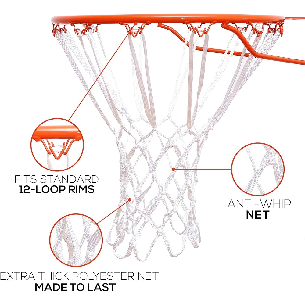 Better Line Premium Quality Professional Basketball Net All Weather Heavy Duty Thick Net (12 Loops)