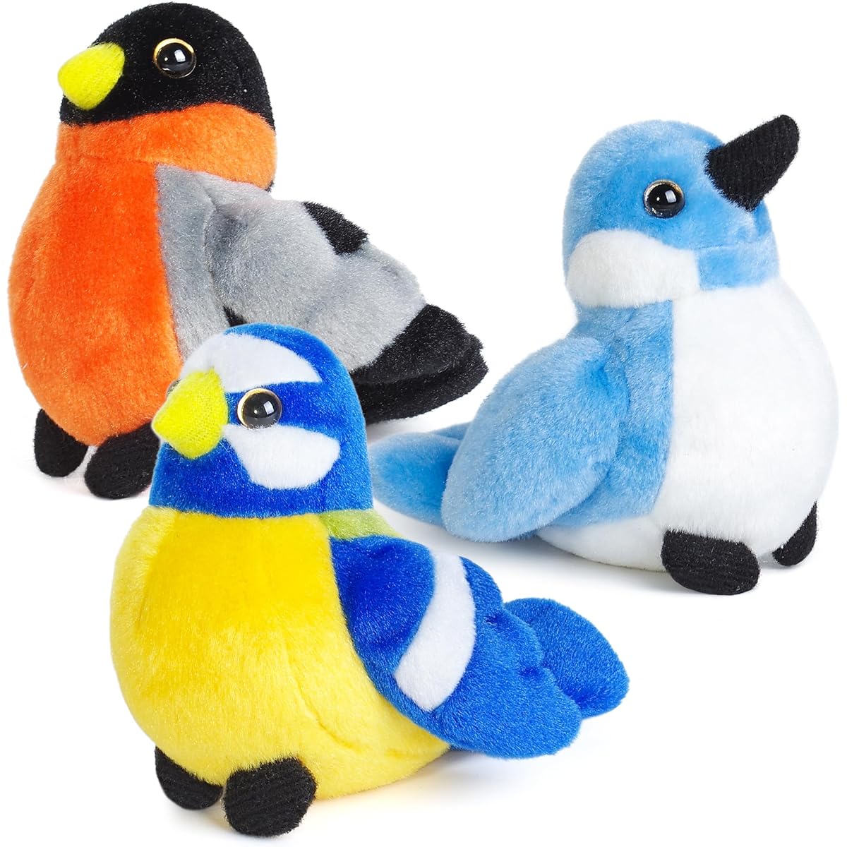 Madzee 3 Piece Stuffed Bird Set Stuffed Animal Bird Toy Gift for Kids