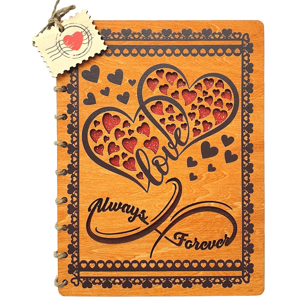 ONLANKET Love Infinity Wooden Anniversary Cards 6x8 Inch Wooden Birthday Cards Happy Anniversary Cards Romantic Cards for Him or Her Love Anniversary Cards for Wife, Husband, Couples