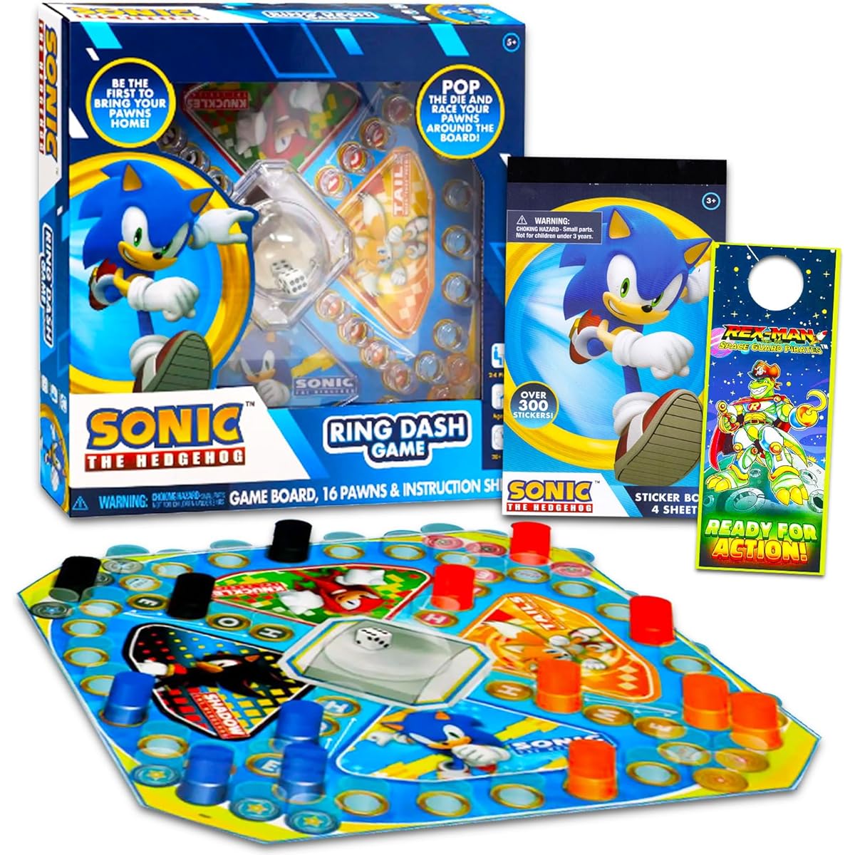 Sonic the Hedgehog Pop Up Board Game - Sonic Board Game for Kids with Pop Up Dice Plus Stickers - Sonic the Hedgehog Game for Birthday Parties