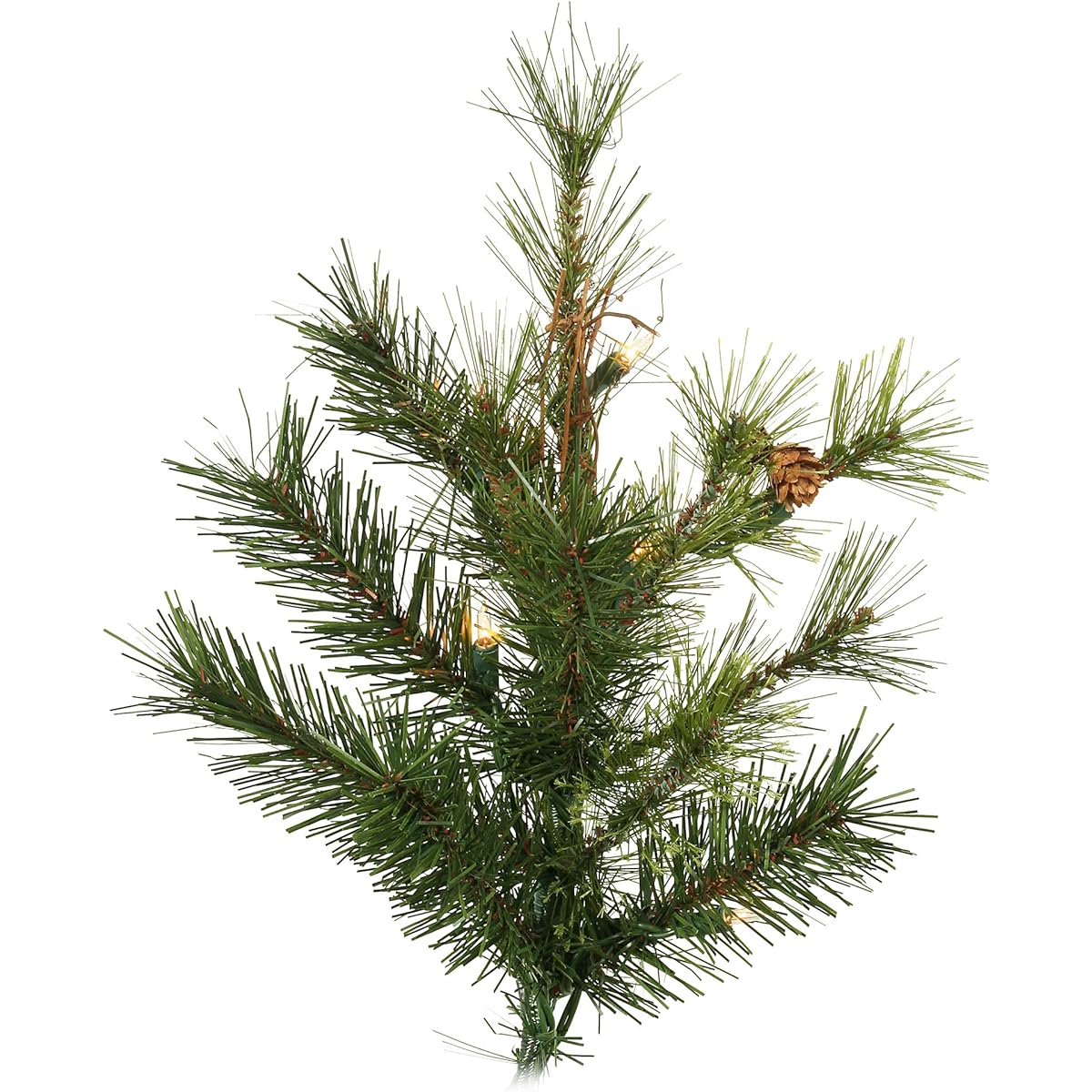 Vickerman 7.5' Mixed Country Pine Artificial Christmas Tree with Clear Dura-Lit Mini Lights - Artificial Christmas Tree - Seasonal Home Decor