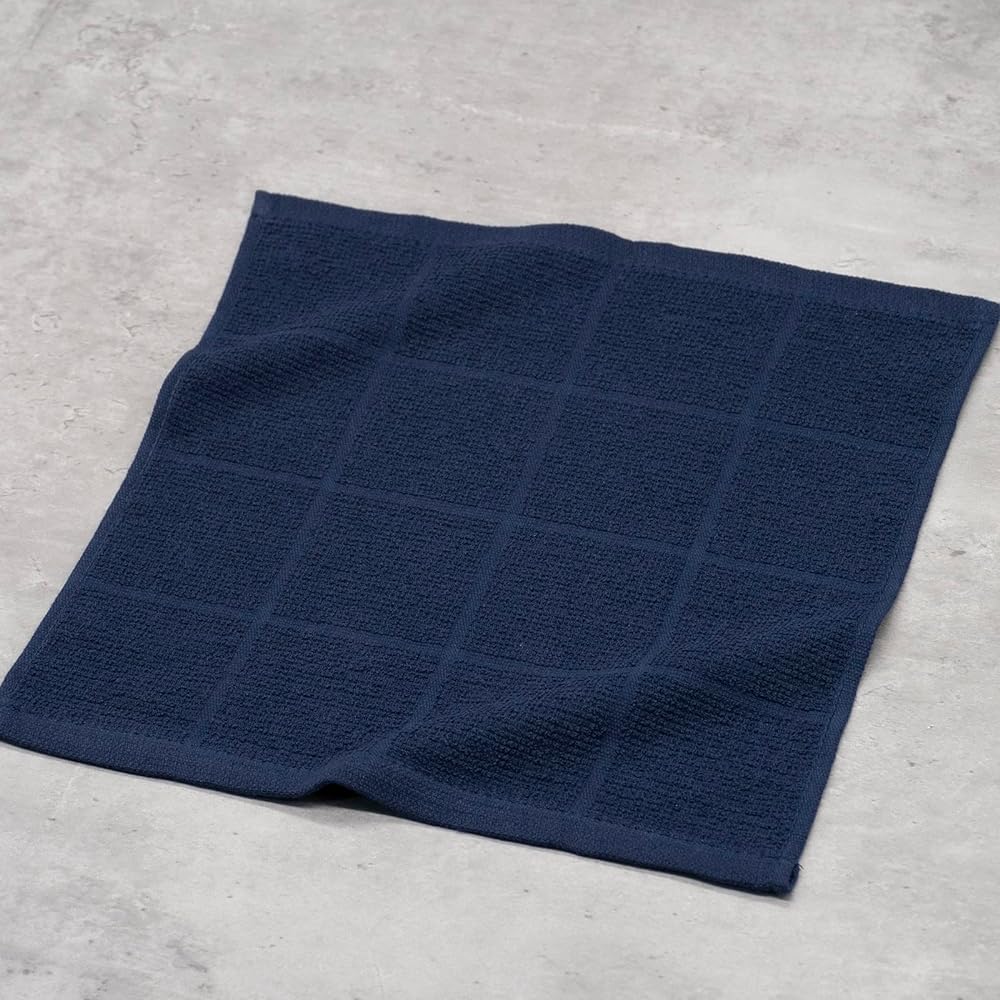 19inch Wet towel Thin and easy to wring and dry Kitchen towel Dish cloth A standard size that can be used for various purposes Wet towel Cotton Table wipe Hand towel Difference cloth Kitchen Commercial use Navy color 100 pieces