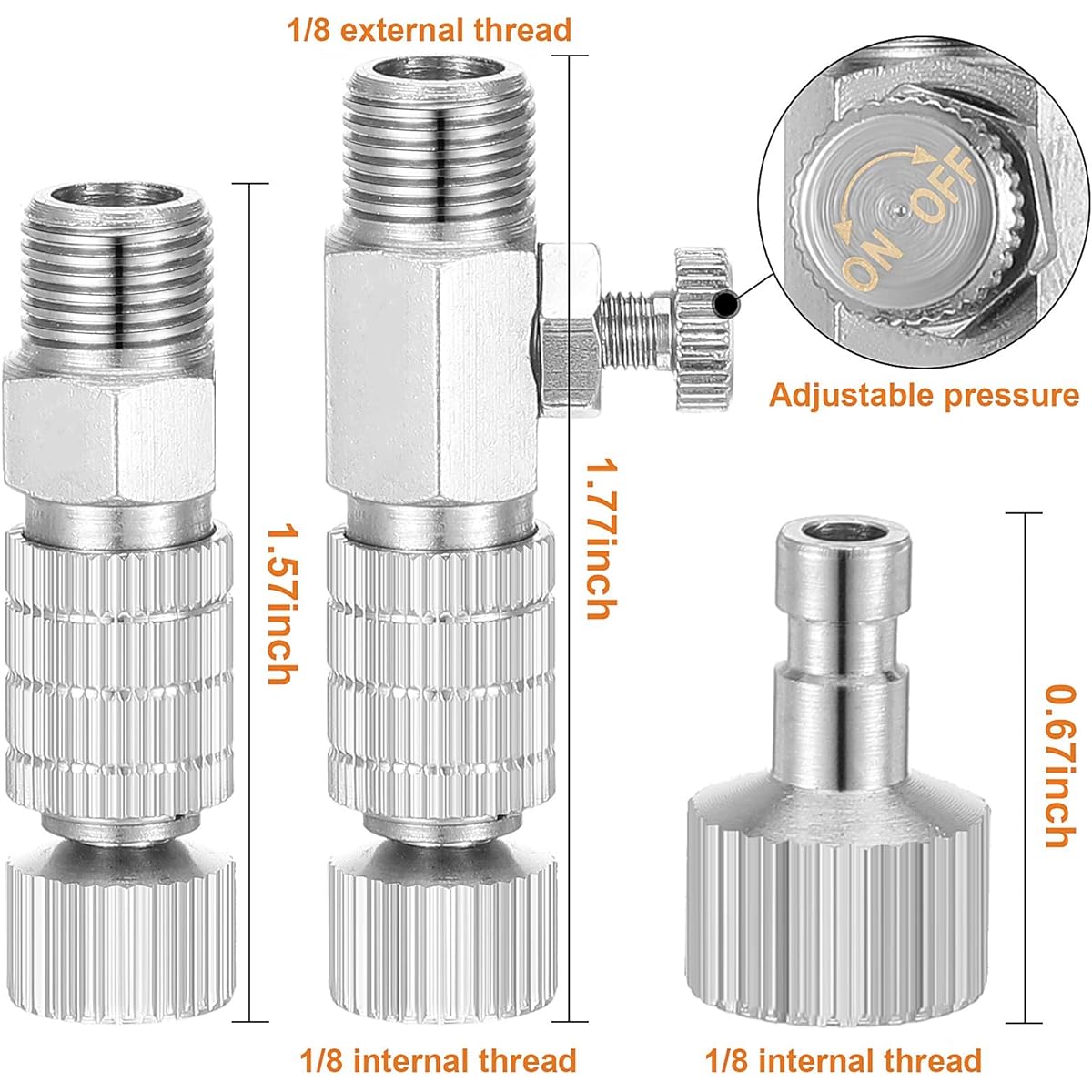 Airbrush Adapter Set, 15 Pieces Airbrush Quick Release Coupling Disconnect Adapter Kit Airbrush Quick Release Disconnect Fitting Connector Set Female Connector for Air Compressor and Airbrush Hose