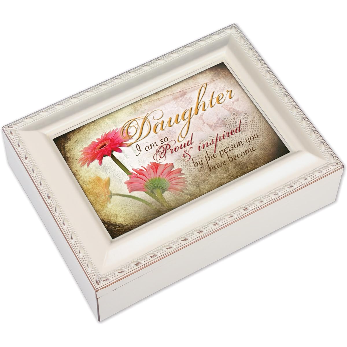 Cottage Garden Daughter Ivory Music Box / Jewellery Box Plays You Light Up My Life