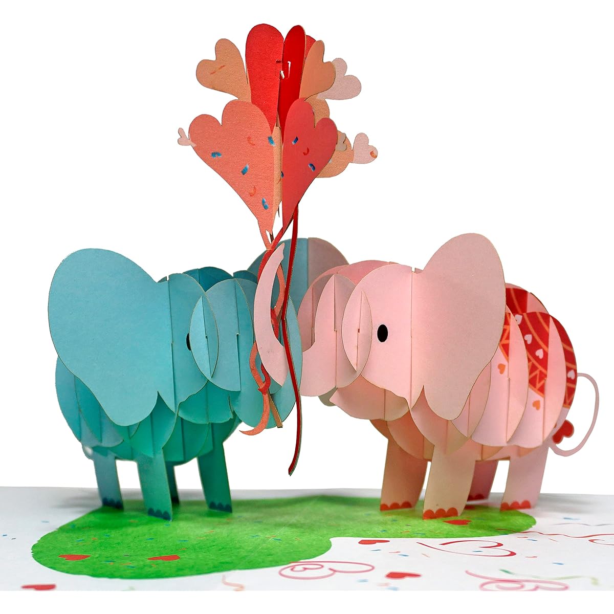 CUTPOPUP Love Elephants Couple, Valentine's Card Popup, Valentine's Day, Wedding Anniversary Card, 3D Birthday Happy Valentine's Greeting Card, Love Elephants US
