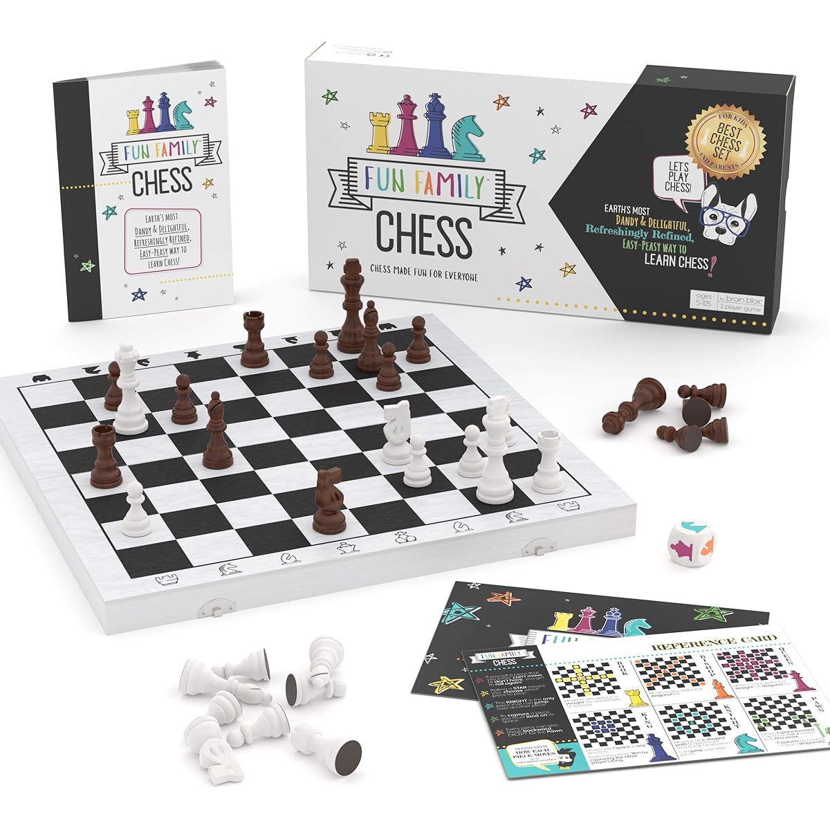 Fun Family Chess Set for Kids & Adults Wooden Board Game for Learning Chess