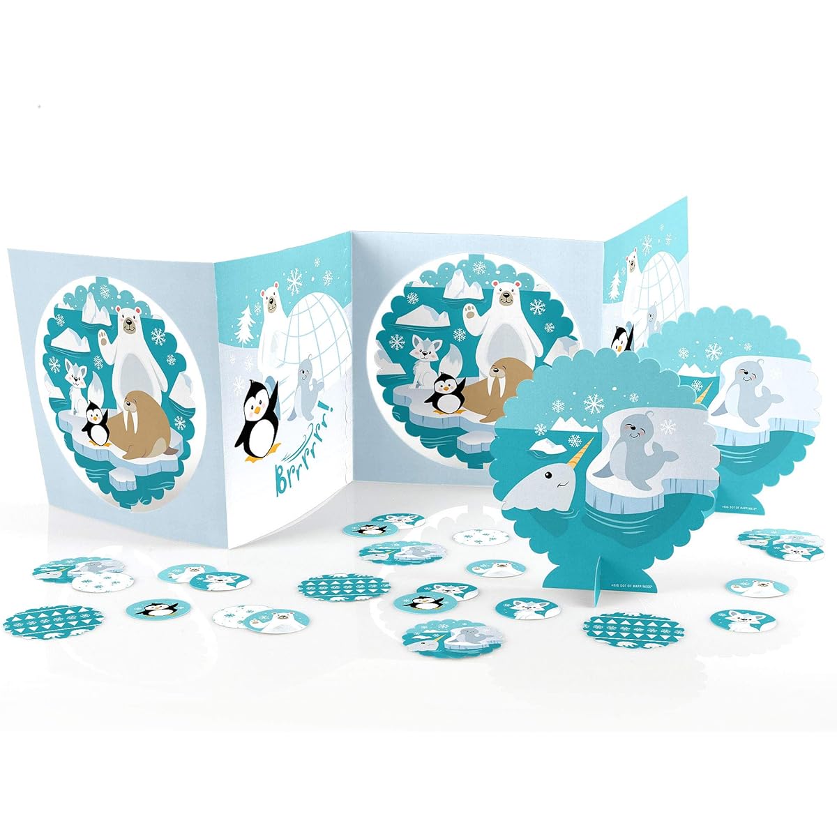 Big Dot of Happiness Arctic Polar Animals - Winter Baby Shower or Birthday Party Centrepiece and Table Decoration Kit