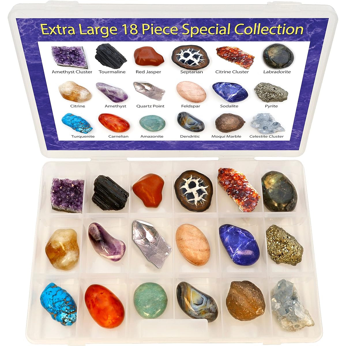 Extra large 18 piece special rock & mineral collection.