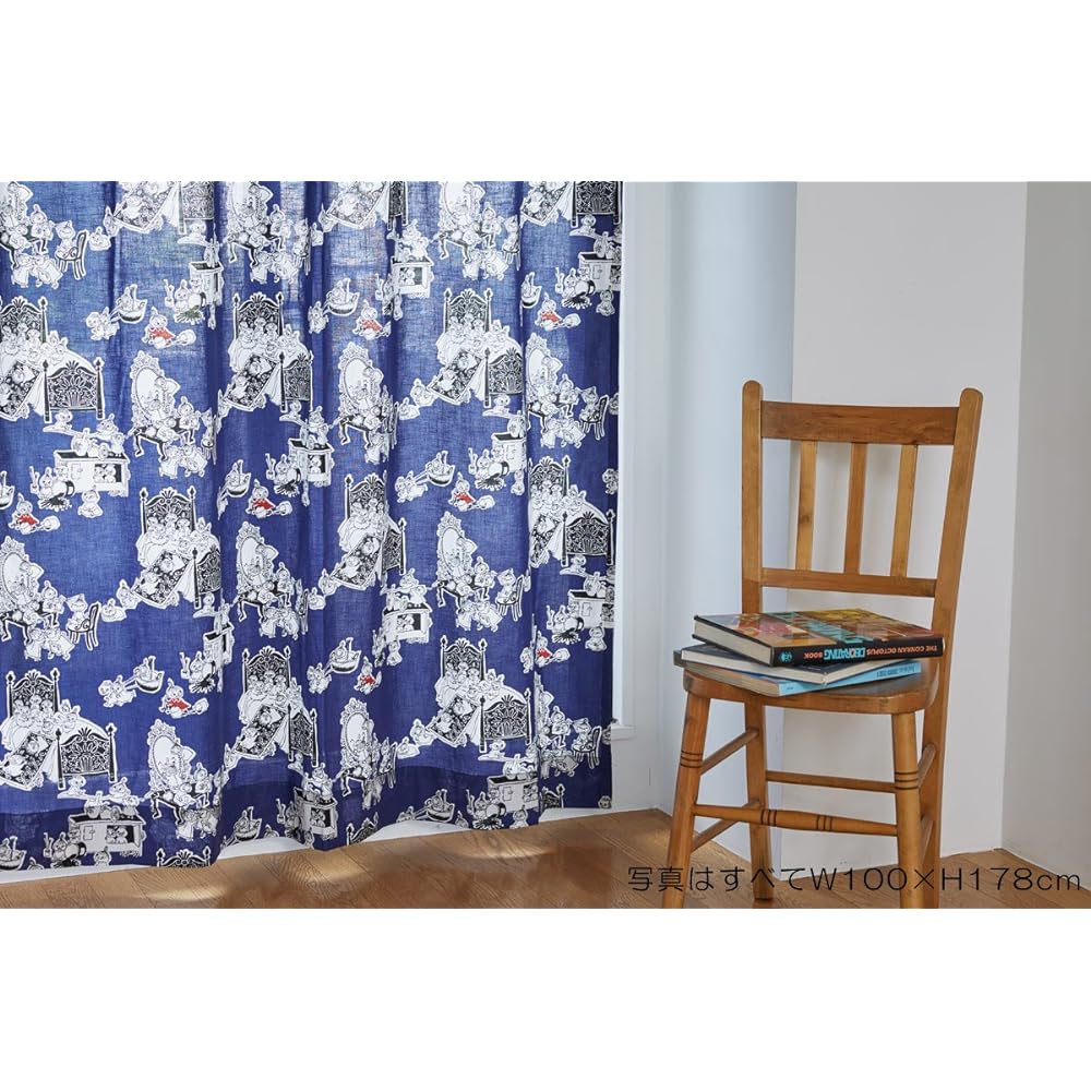 Quarter Report (MOOMIN) Moomin Curtain My is here! Blue Width 100 x Length 230cm Set of 2 16 sizes to choose from 100% cotton [Made in Japan]