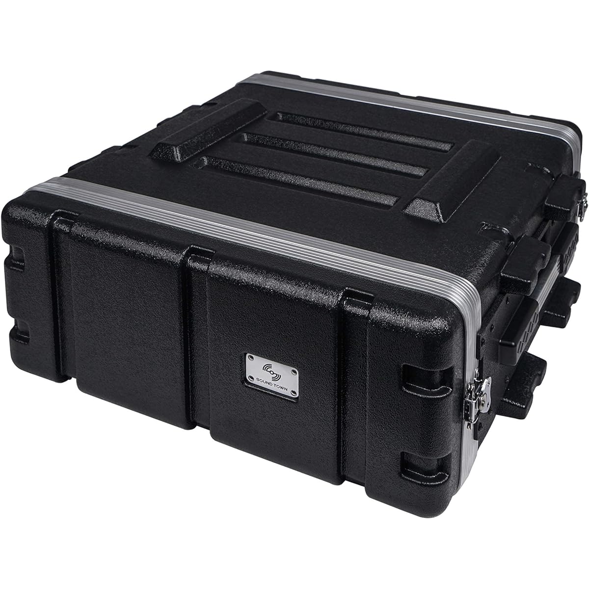 Sound Town Lightweight 4U PA DJ Rack/Road Case ABS Construction 19" Depth Heavy Duty Latch (STRC-A4U)