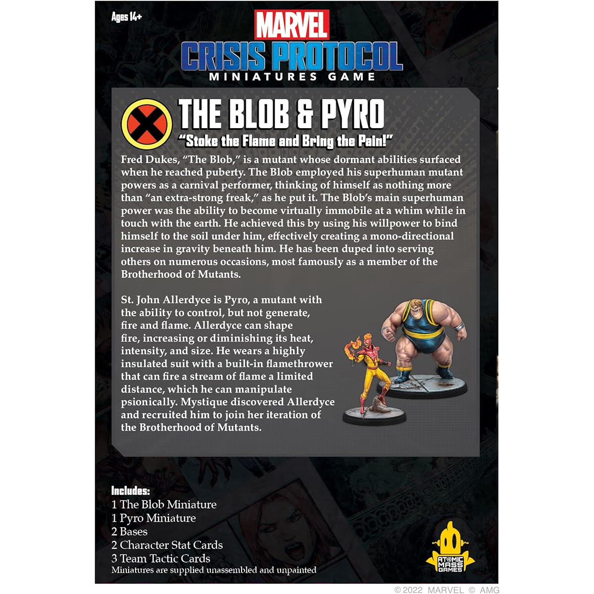 Atomic Mass Games Marvel Crisis Protocol Blob and Pyro Character Pack | Miniature Battle Game | Strategy Game for Adults | Ages 14+ | 2 Players | Average Play Time 90 Minutes | Manufacturing