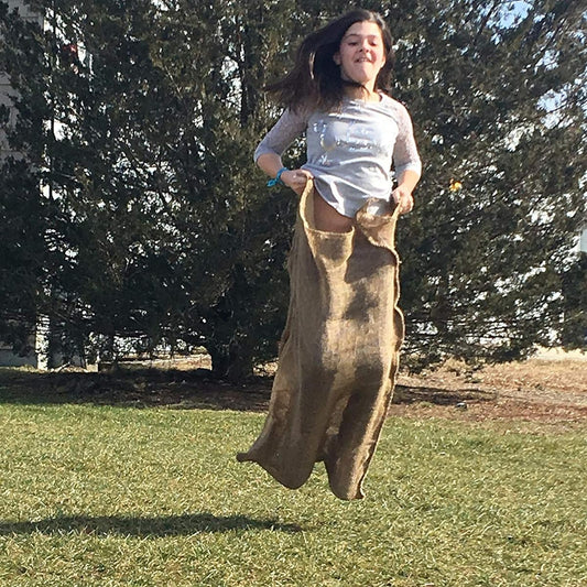All Natural Reusable Jute Burlap Sacks 24" x 40" | Potato Sack Race Bags for Kids & Adults | Perfect Birthday Party Game | Eco Friendly Biogradeable Food Storage | Shrub & Plant Frost Protection