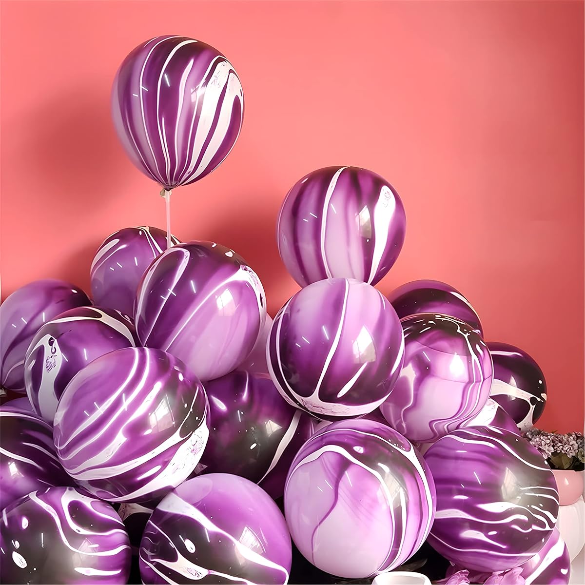 Purple Tie Dye Balloons 30 Pieces 12 Inch Agate Marble Latex Swirl Balloons Tie Dye Birthday Party Supplies Candyland Bachelorette Fun Hippie Party Decorations