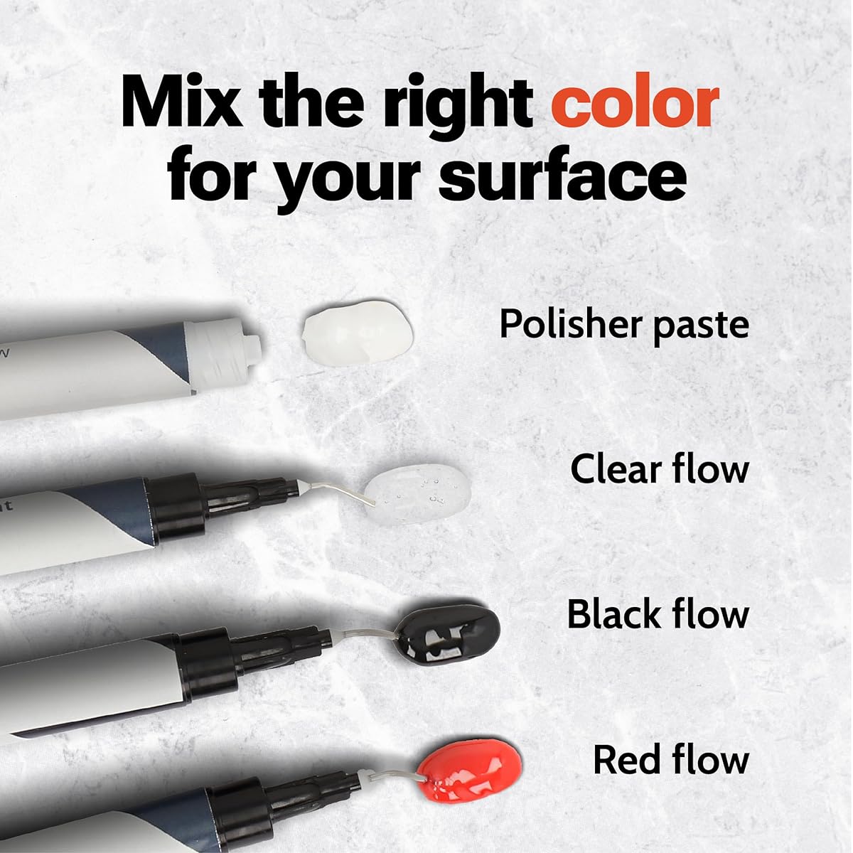 Uba Tuba & Red Stone Repair Kit (Red, Black & Clear Colors) - Great as a granite repair kit Also great as a quartz countertop repair kit Also great as a ceramic, tile and porcelain repair kit