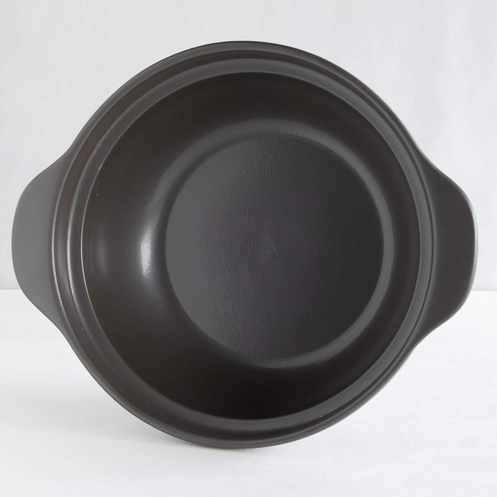 TAMAKI Earthen pot Thermatech Casa for 3-4 people, Ivory, Diameter 29.5 x Depth 25.3 x Height 13.7 cm, Microwave, oven, open flame, IH compatible, does not easily boil over, lightweight T-920992