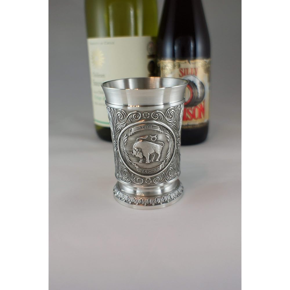 ARTINA Weinbecher 8cm Stier Tin Alloy (Pewter) Wine Cup 110ml Constellation Series (Taurus) [10231]