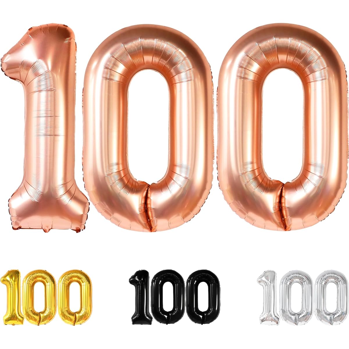 Rose Gold Number 100 Foil Balloon