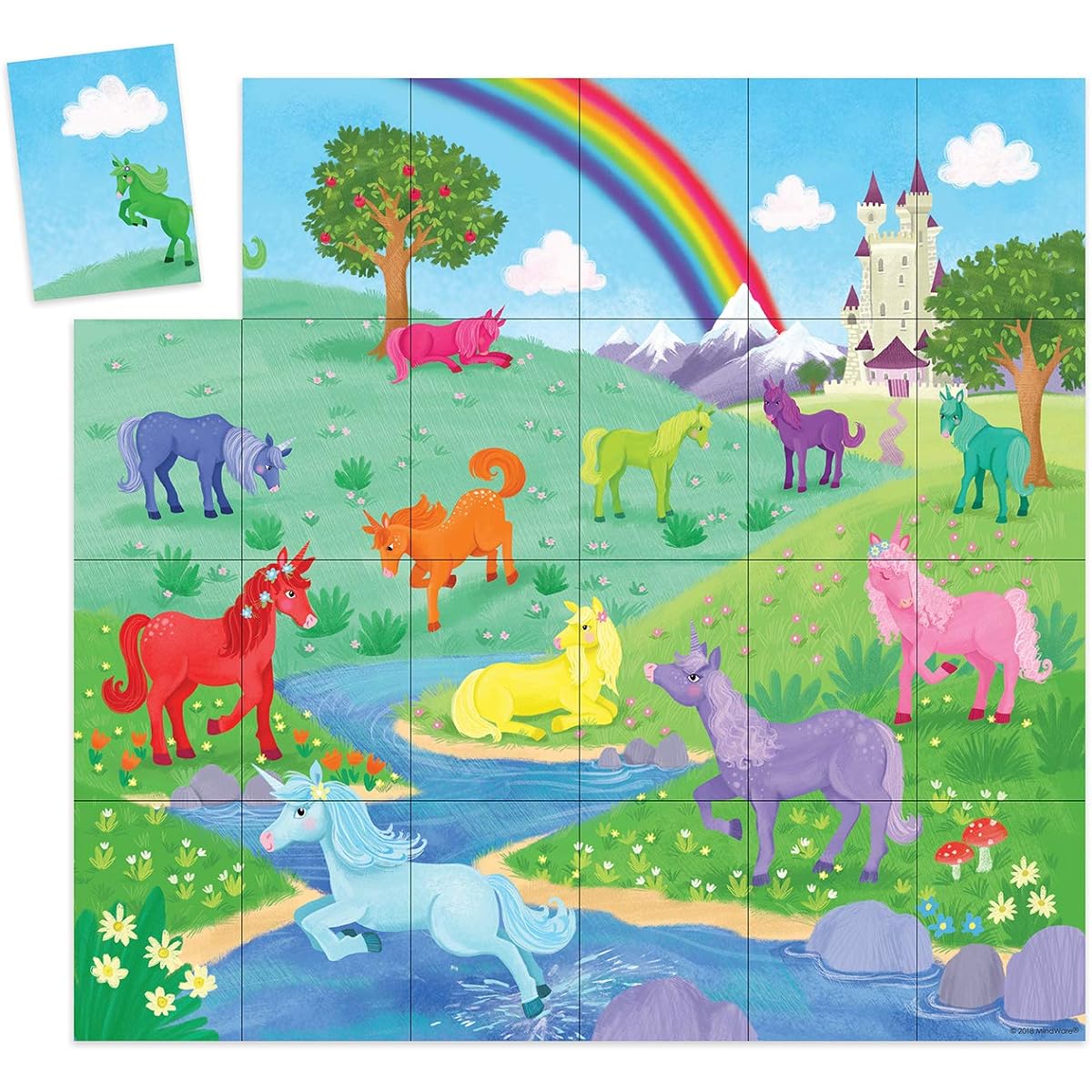 Peaceable Kingdom Unicorn Puzzle and Matchup Game