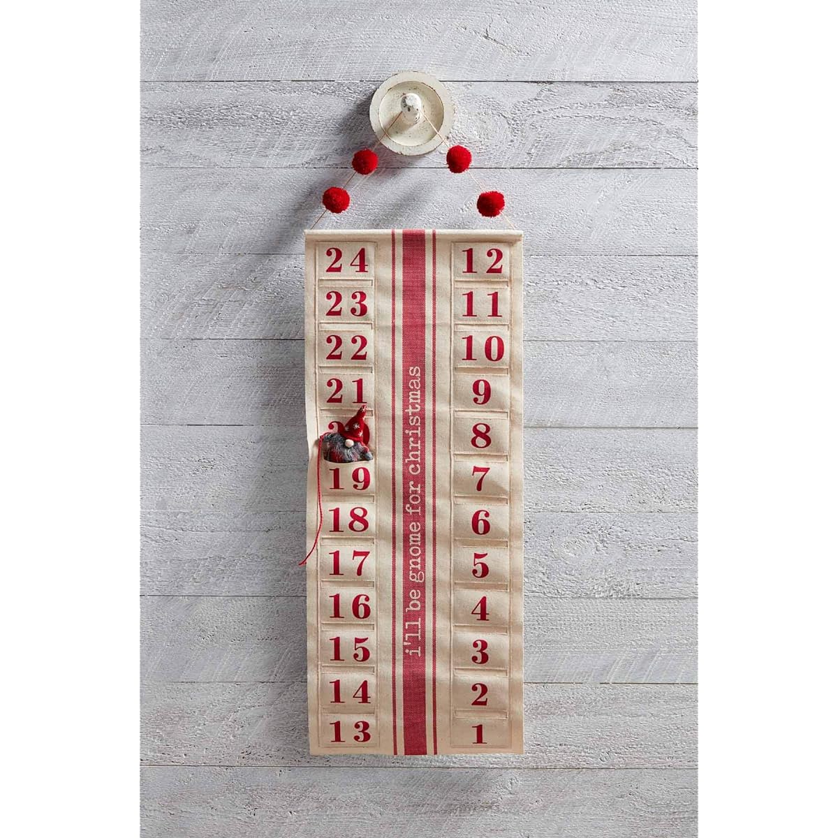 Mud Pie GNOME Advent Countdown 30" x 12 1/2" Multicolor