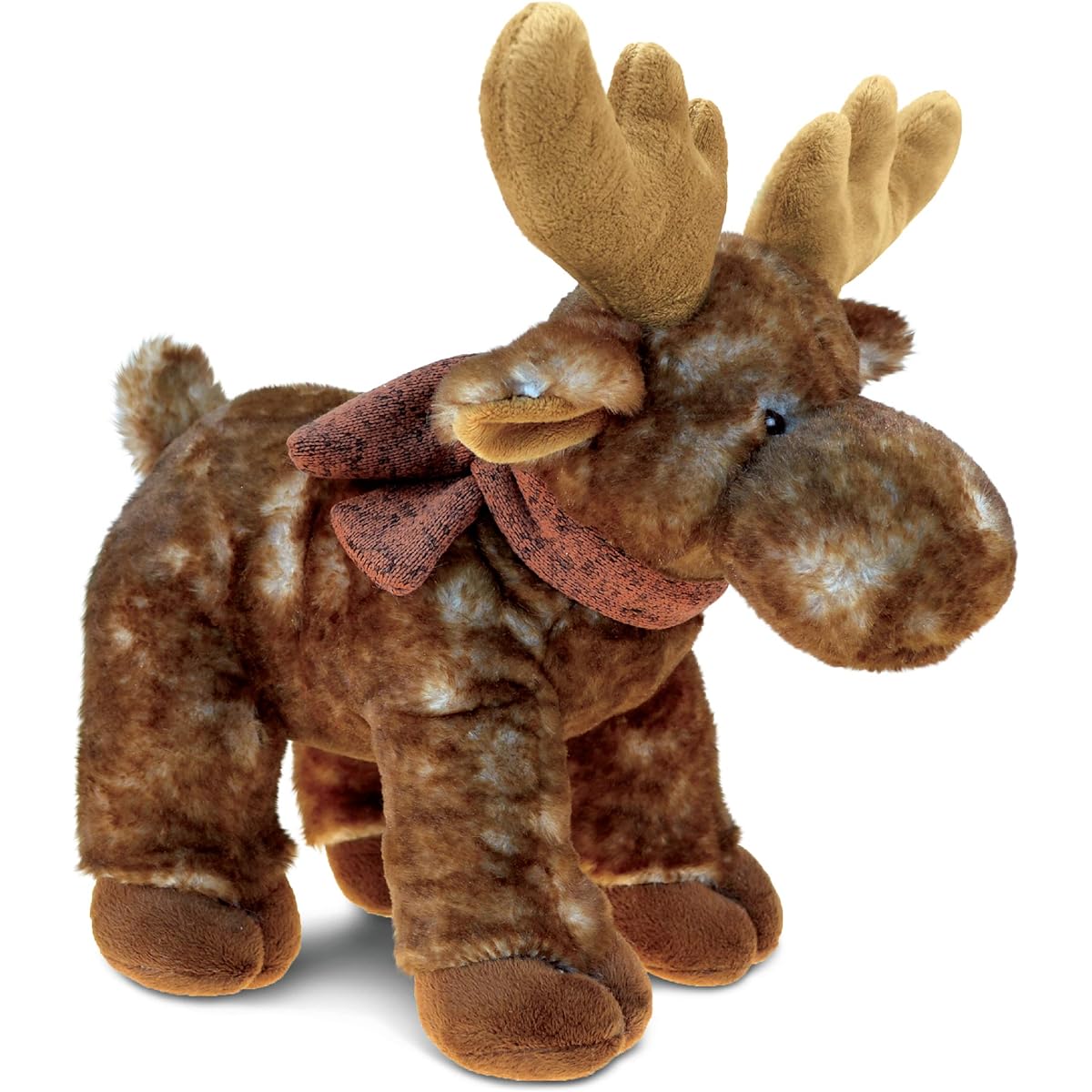 DolliBu Stuffed Animal Moose Plush Toy - Soft Huggable Standing Brown Moose Adorable Play Stuffed Animal Cute Wild Animal Gift for Kids and Adults - 13 Inch