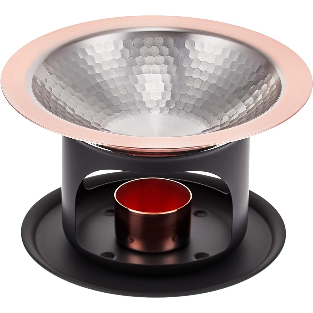 Shinko Metal Udon Suki Pot, Copper 20cm, Magokoro, Single-Use Pot, Stand Included S-5001