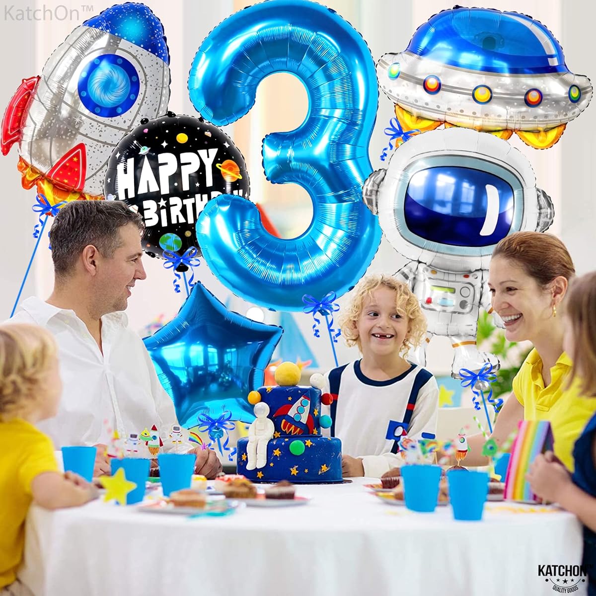 Space Mix Blue 3 Foil Balloon Set