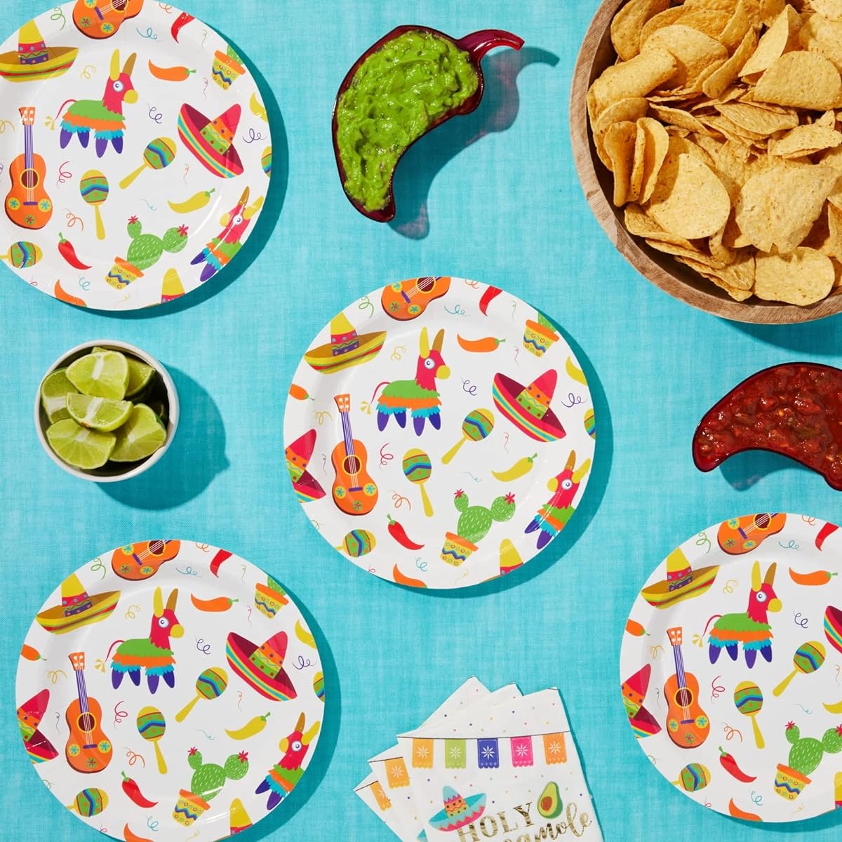Cinco de Mayo Party Plates Mexican Fiesta Supplies (9-inch 80-Pack)