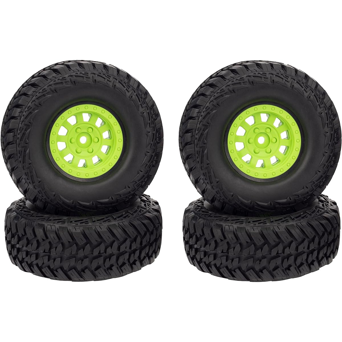 DKKY 4pcs 1.9 inch RC Crawler Car Wheel & Tire Set OD 118mm Nylon Plastic Tire Wheel with 12mm Combiner Accessories TRX4 1/10 RC Rock Crawler Axial SCX10 SCX10 II 90046 4WD D90 RC Car Parts