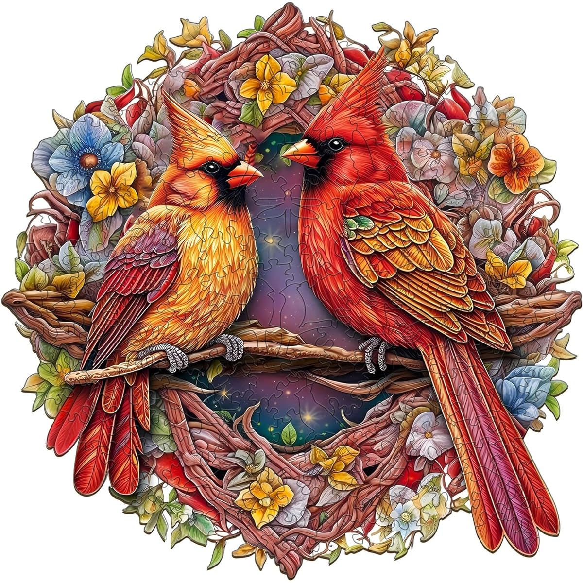 Wooden Puzzle for Adults Cardinal Wooden Puzzle Unique Animal Puzzle Shape Wooden Puzzle Box Wooden Jigsaw Puzzle Family Puzzle Game (M-11.8 x 11.8 Inch 200 Pieces)