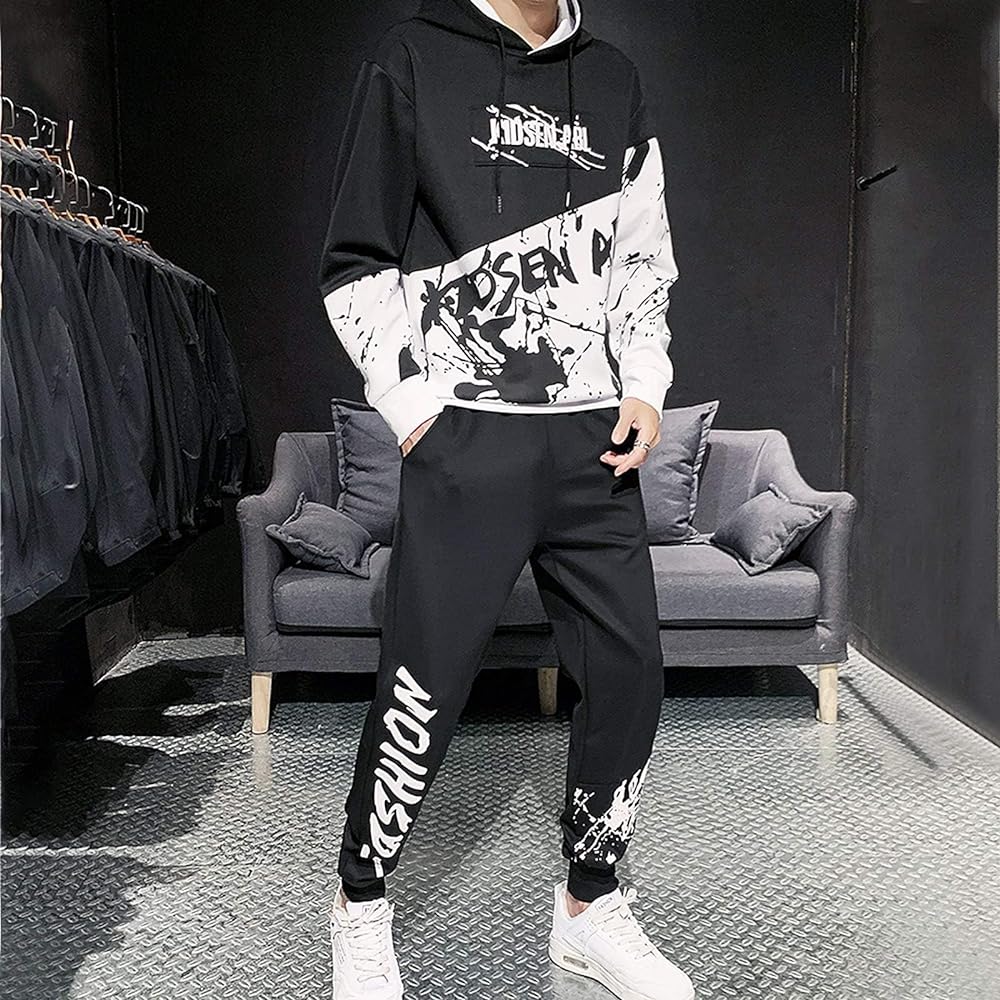 [AYISTELU] Men's Parka, Top and Bottom Set, Stylish, Jersey, Sportswear, Setup, Large Size, Casual, Men's Fashion, Autumn/Winter Clothes