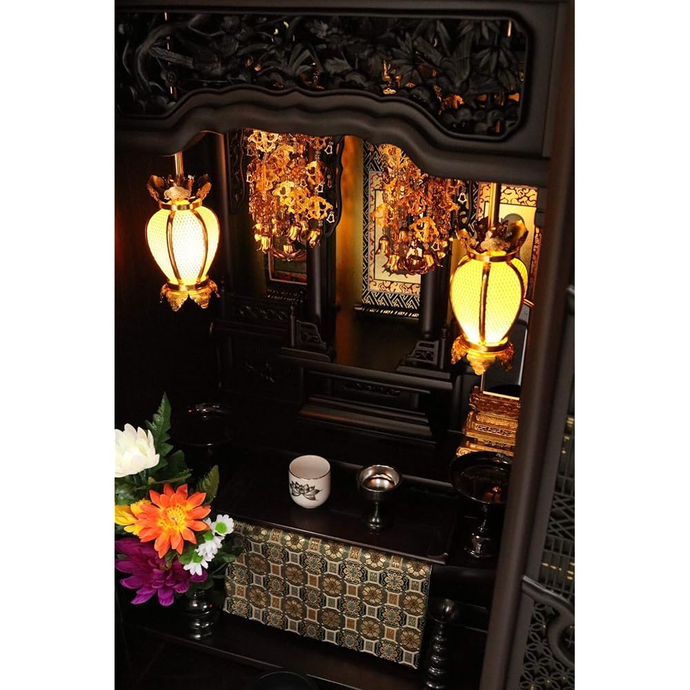 Hanging Lantern Aluminum Natsume Type (Medium) LED Lighting Electrical Set Kyoto Buddhist Altar Isemura