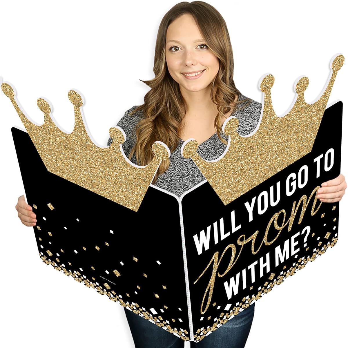 Big Dot of Happiness Promposal - Proposal Giant Greeting Card - Large Shape Jumbo Rific Card - 16.5 x 22 Inch