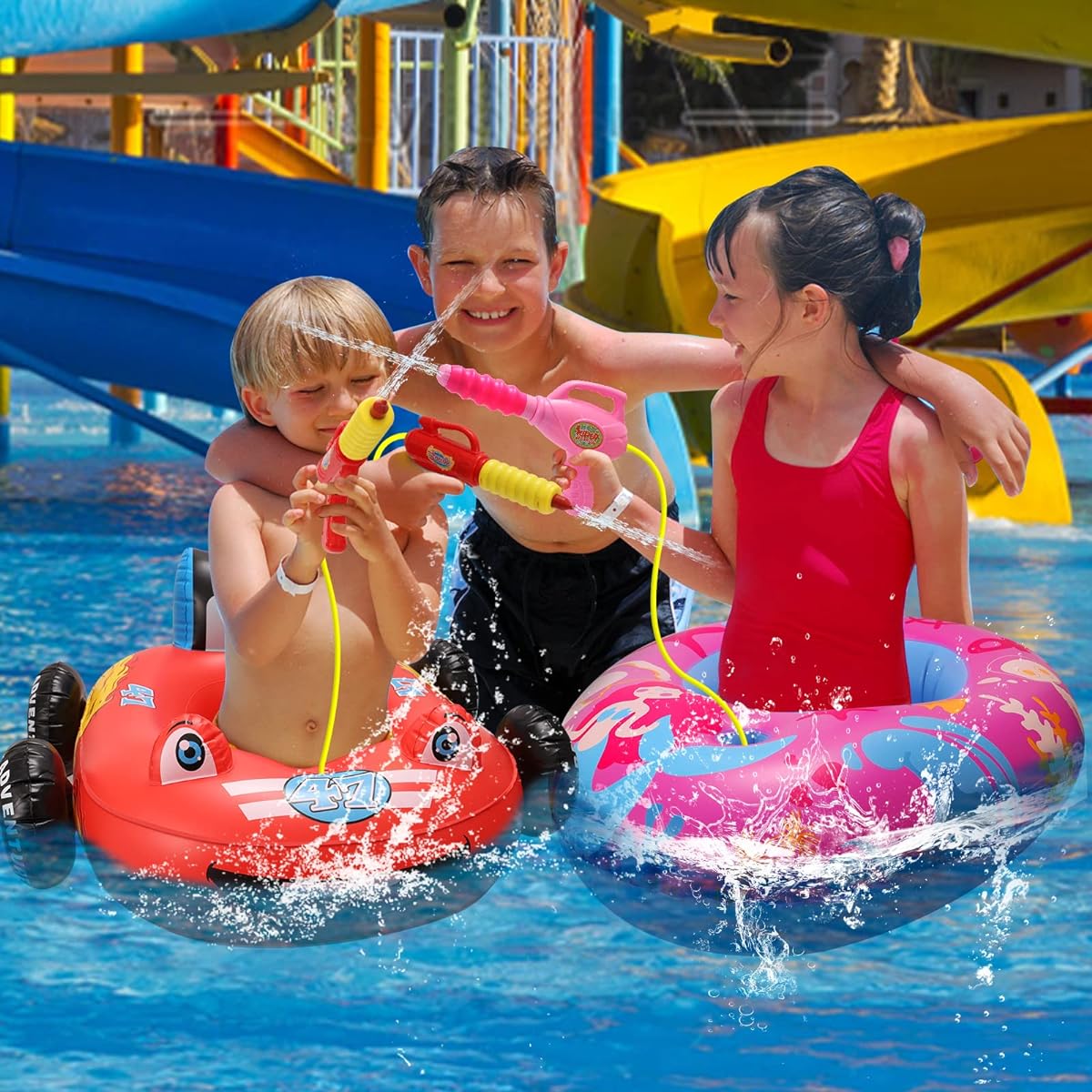 Pool float for kids with water gun