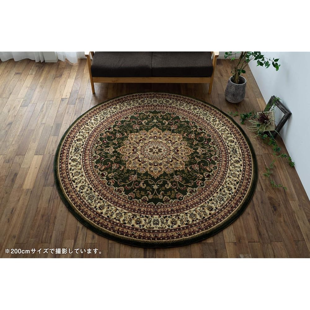 Sayan Sayan Persian Style Round Rug Mat Legend I Diameter 133 Green Wilton Weave