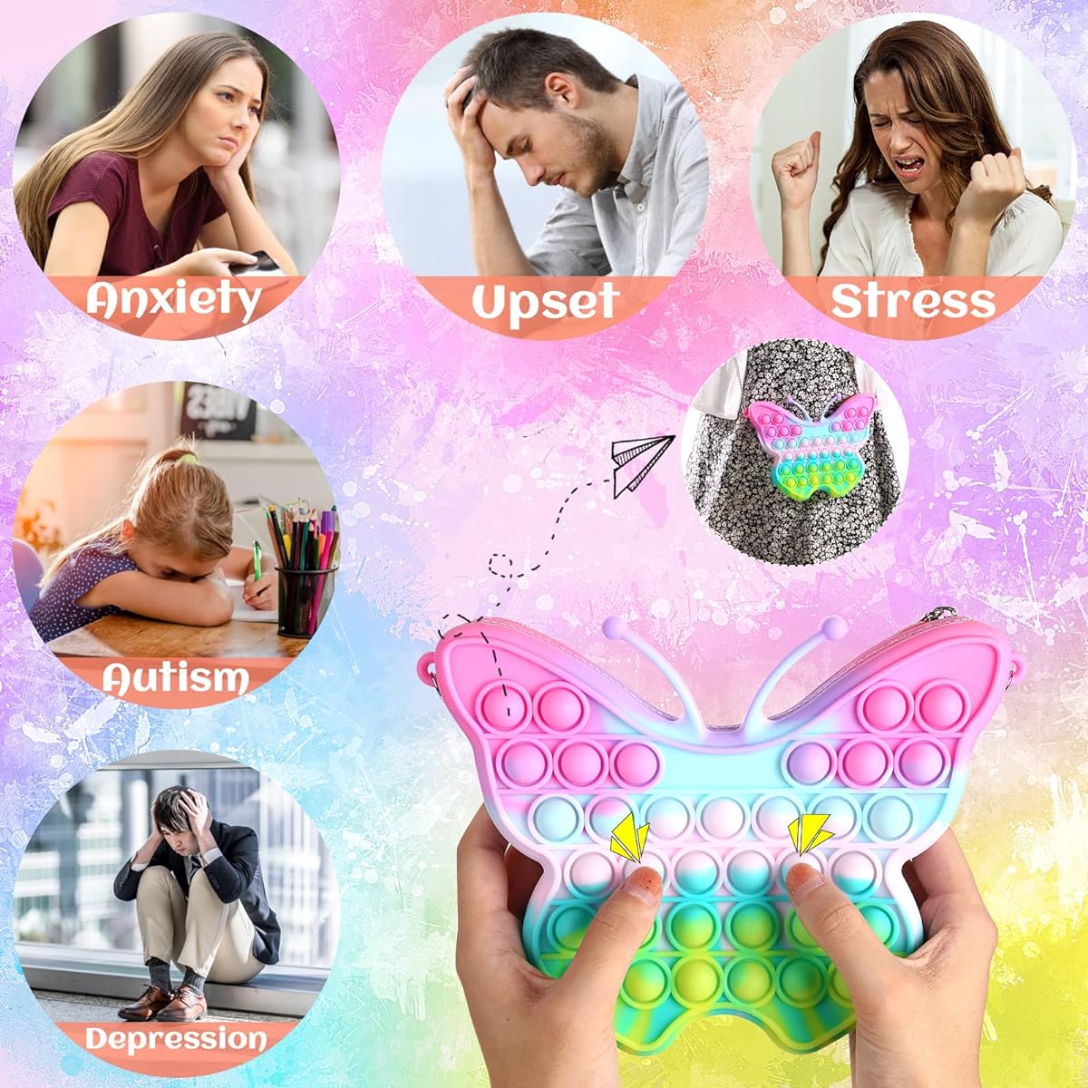 Girls Bags, Little Girls Birthday Gifts Silicone School Bag Purse Colorful Rainbow Crossbody Bag School Supplies Goodie Bags for Kids Halloween Christmas Birthday Party