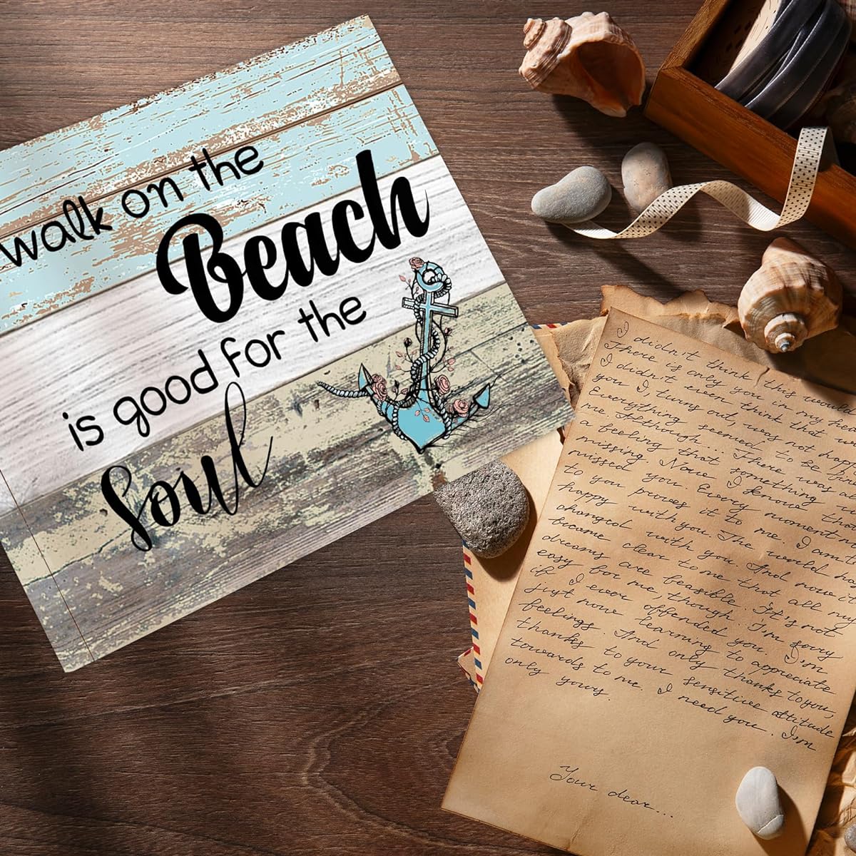 Feyerr Beach Decor Rustic Room Decor Canvas