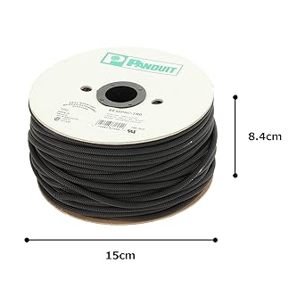 Panduit for Cable Covering, No Terminal Treatment Required, Braided Sleeve, Super Net Tube (Fray Prevention Type), Black SE75PSC-CR0 Length: 30.48m Diameter: 19.1φmm (normal) ~ 25.4φmm (maximum wire bundle outer diameter)