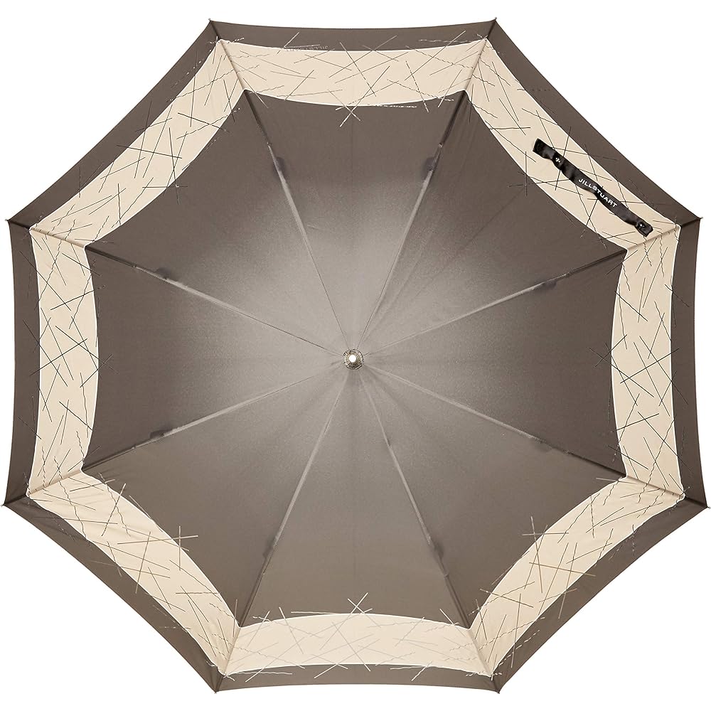 [Jill Stuart] AURORA 1JI 11036-36 Foil Stick Print Yarn-dyed Bicolor Long Umbrella Women's Black Japan Outer Rib 60cm (FREE Size)