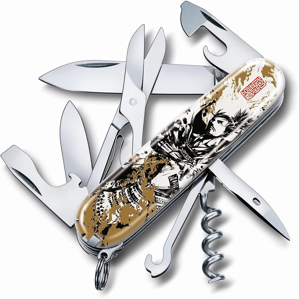 VICTORINOX Sengoku Sumi-e Climber Series Swiss Army Knife Multifunctional Knife Collection Disaster Prevention Goods Swiss Made Multi-Tool with 14 Functions Warlord Family Crest Goods Gift Present Special Paulownia BOX [Domestic Genuine Product]
