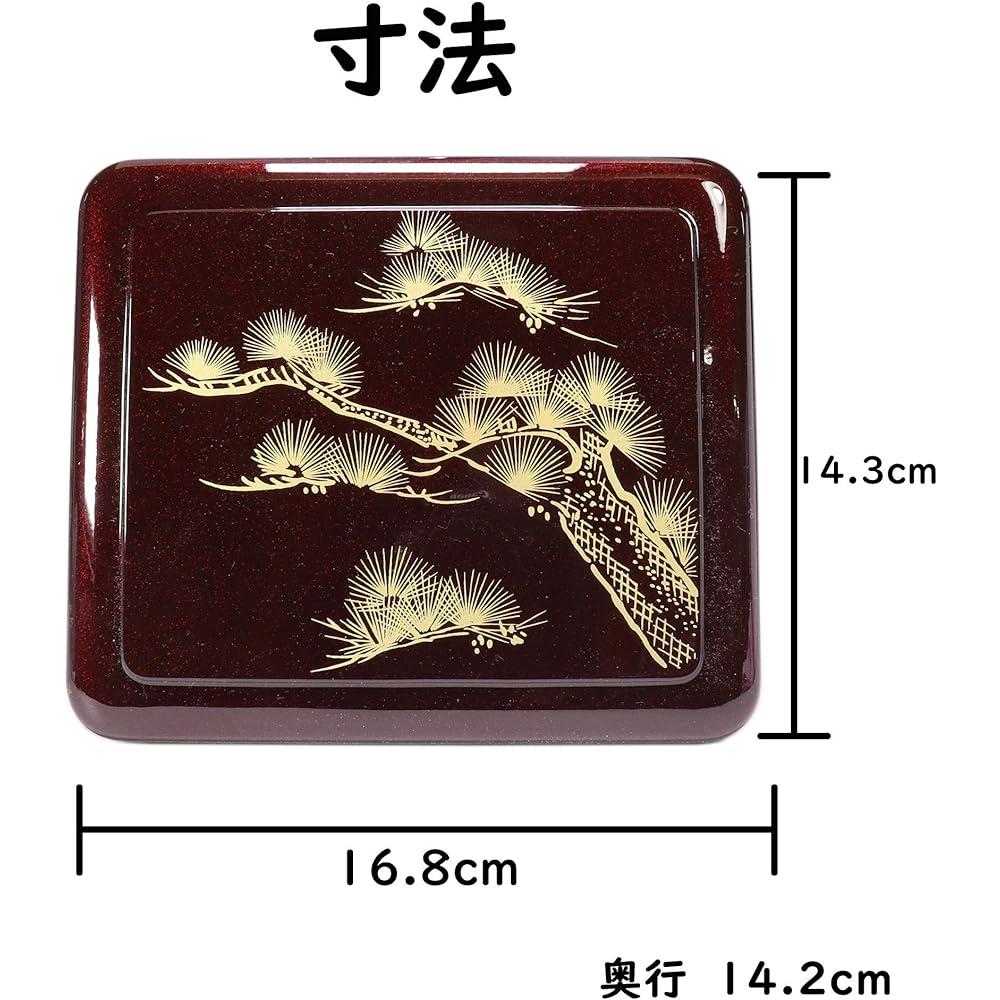 Set of 5 Rice Utensils/Eel [A] Elephant Bowl Jutame Omatsunai Vermilion Paint (Lid Only with Pattern) [16.8 x 14.3 x 7.6cm] [Restaurant, Inn, Japanese tableware, Restaurant, Commercial use, Tableware, Tableware]