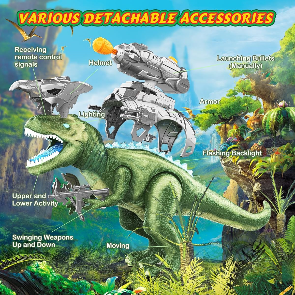 Remote control dinosaur for kids (green)