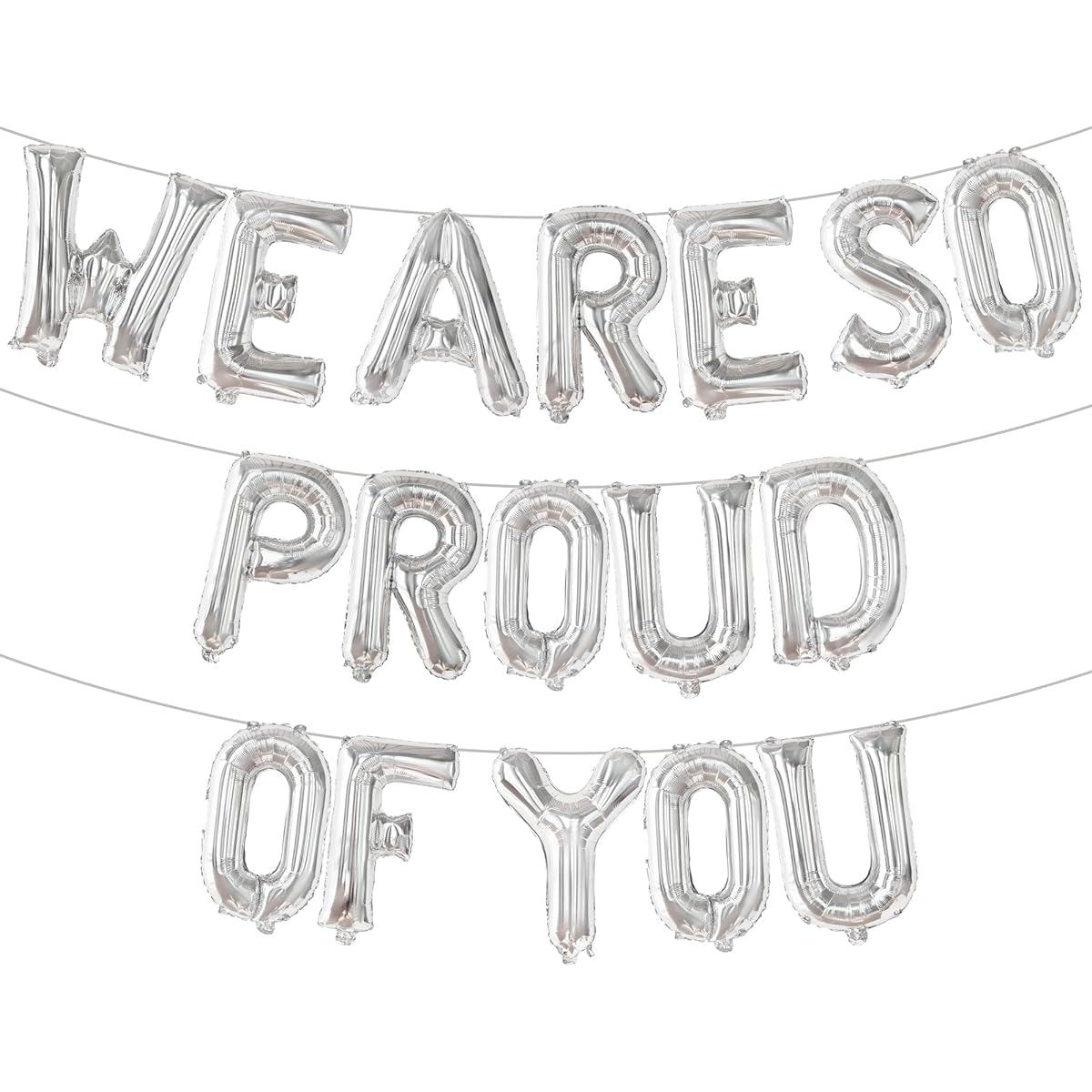We Are So Proud of You Balloons - 16" | Silver We Are So Proud of You Banner, Graduation Party Decorations 2022 | Graduation Banner | College Graduation Decorations 2022 | Army Party Decorations