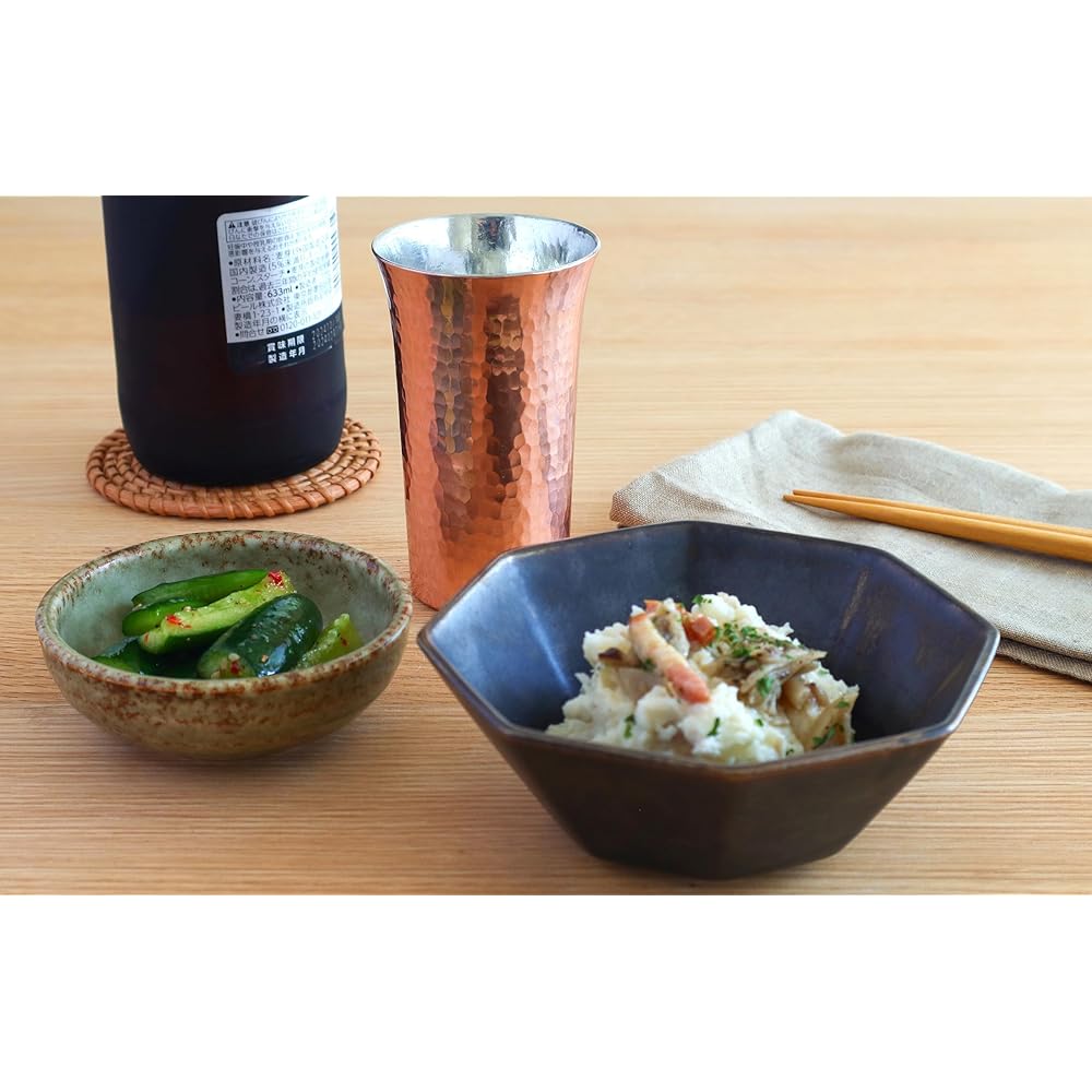 Asakusa Copper Silver Copperware Shop Pure Copper Single Beer 180cc Small beer cup made by Mr. Hoshino with 40 years of experience as a craftsman