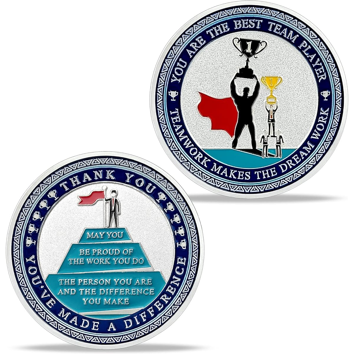 Employee Appreciation Coins Gift Set Encouragement Inspirational Thank You Coins for Office Staff Colleagues 5 Pieces