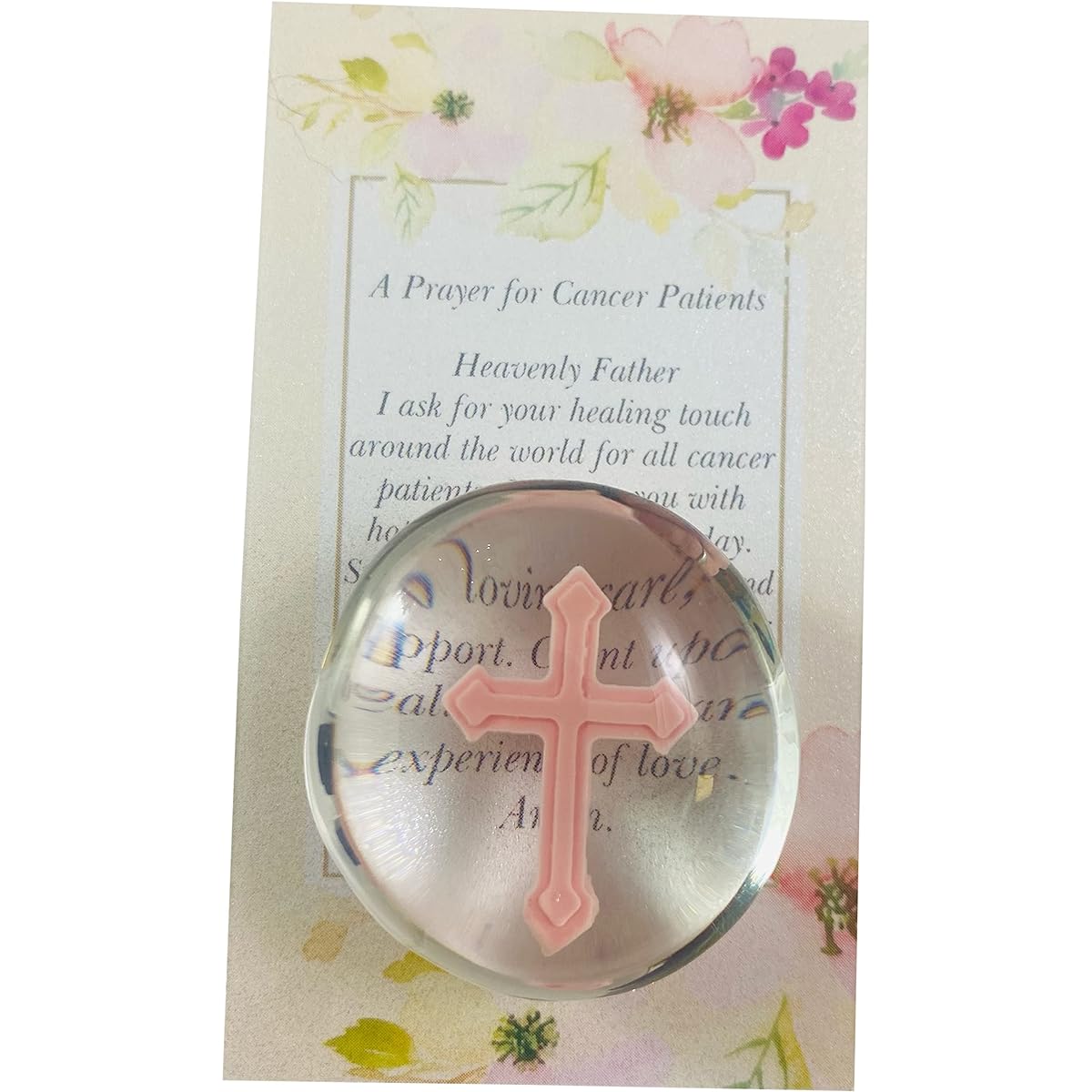 Catholic Prayer Rocks Healing Pocket Stones Set with Cross and Breast Cancer Holy Card