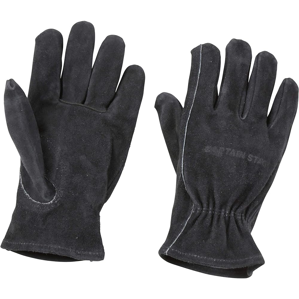 CAPTAIN STAG Outdoor Camping BBQ Gloves Leather Gloves Cowhide Black UG-3279 / UG-3280