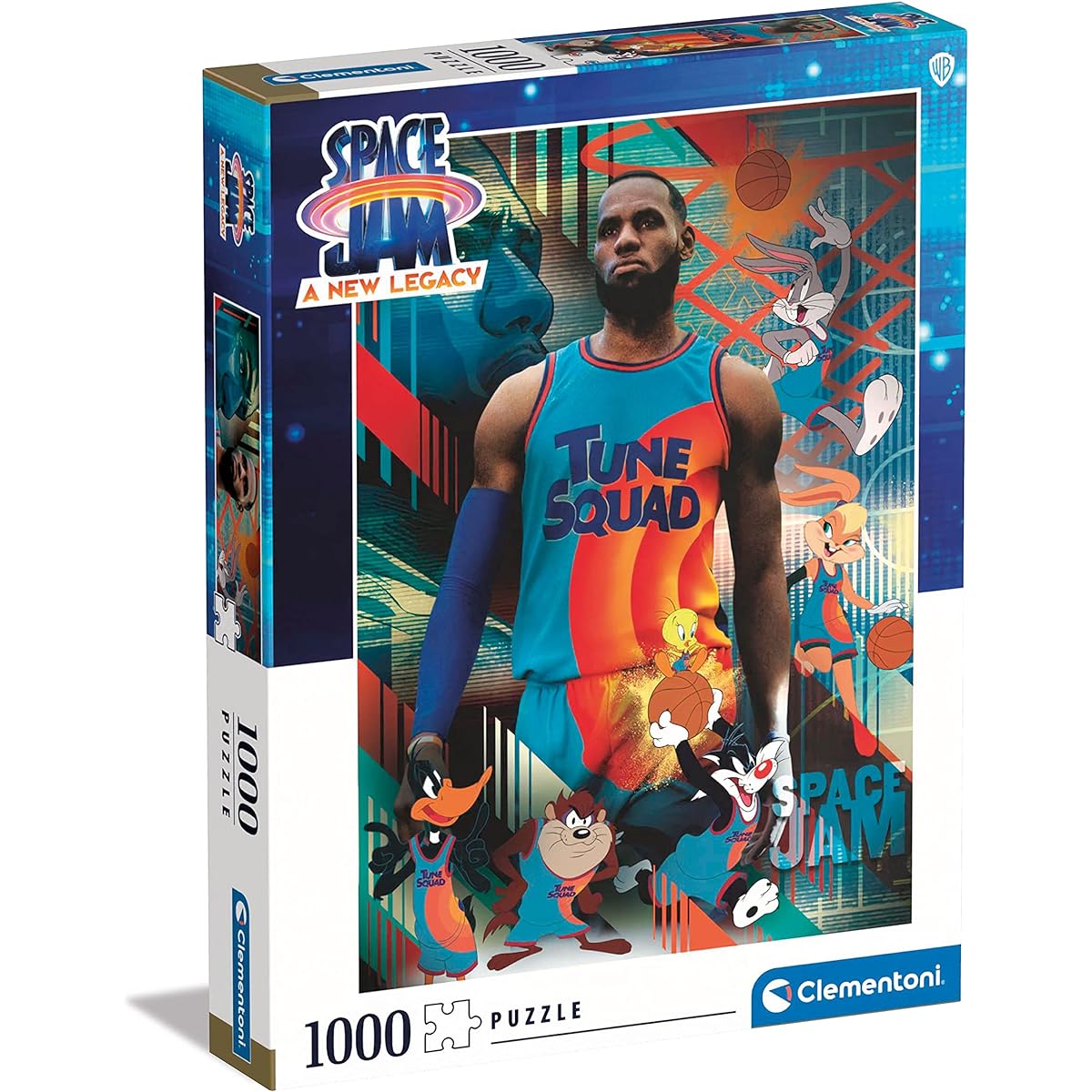 Clementoni 39627 Space Jam 2-1000 Piece Italian Jigsaw Puzzle for Adults, Multicolor